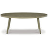 Sven 48 Inch Outdoor Coffee Table Oval Top and Aluminum Frame Brown By Casagear Home BM311618