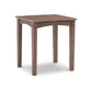 Emme 21 Inch Outdoor Side End Table, Square Slatted Top, Brown Frame By Casagear Home