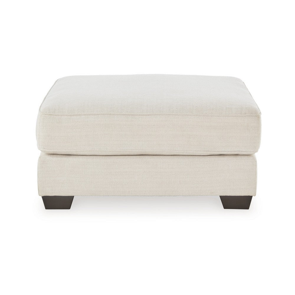 42 Inch Ottoman Oversized Cushion Modern Style Soft Beige Polyester By Casagear Home BM311638