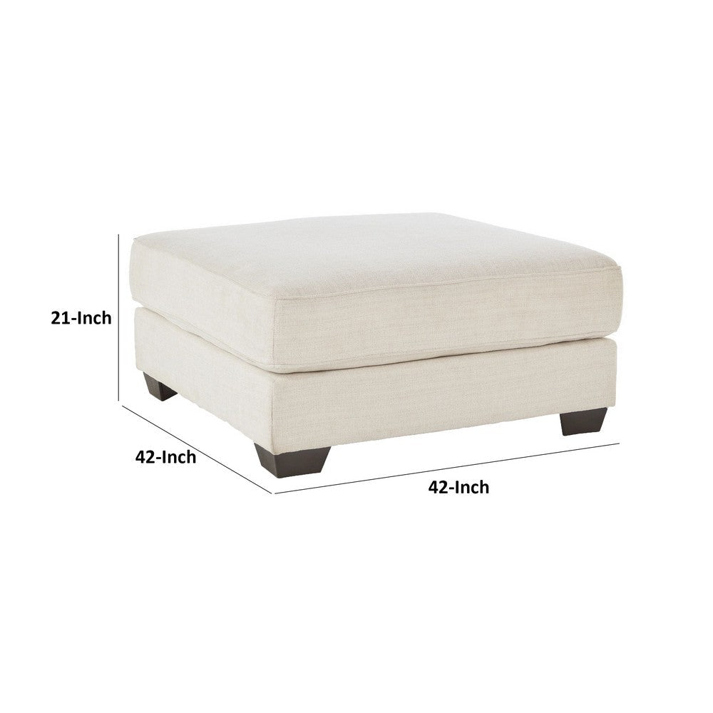 42 Inch Ottoman Oversized Cushion Modern Style Soft Beige Polyester By Casagear Home BM311638