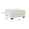 42 Inch Ottoman Oversized Cushion Modern Style Soft Beige Polyester By Casagear Home BM311638