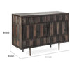 44 Inch Sideboard Cabinet Console with 2 Doors Rustic Brown Mango Wood By Casagear Home BM311663