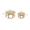 32 40 Inch Coffee Table Set of 2 Round Tops Handwoven Rattan Brown By Casagear Home BM311665