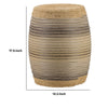 18 Inch Side Table Drum Barrel Shape Rattan Rope Top Fir Wood Brown By Casagear Home BM311667