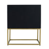 24 Inch Sideboard Cabinet 2 Drawers Sunray Bone Inlay Iron Brass Black By Casagear Home BM311671