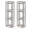 36 Inch Shelves Set of 2, 3 Tier Design, Iron Frame, Wood, Gray Finish By Casagear Home