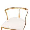 20 Inch Curved Accent Chair Padded Seat Open Metal Frame Gold White By Casagear Home BM311674