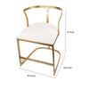 20 Inch Curved Accent Chair Padded Seat Open Metal Frame Gold White By Casagear Home BM311674