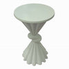 Aliy 19 Inch Side Drink Table Artisan Knot Design Round Top White Metal By Casagear Home BM311678