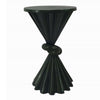 Aliy 19 Inch Side Drink Table Artisan Knot Design Round Top Black Metal By Casagear Home BM311679