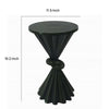 Aliy 19 Inch Side Drink Table Artisan Knot Design Round Top Black Metal By Casagear Home BM311679