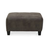 Nav 39 Inch Ottoman Oversized Jumbo Stitch Cushion Taupe Faux Leather By Casagear Home BM311726