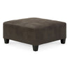 Nav 39 Inch Ottoman, Oversized Jumbo Stitch Cushion, Taupe Faux Leather By Casagear Home