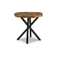 28 Inch End Table Starburst Top Black Metal Live Edge Brown Acacia Wood By Casagear Home BM311736