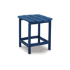 Suen 19 Inch End Table, Outdoor Blue Polyethylene Slatted Top, Steel Frame By Casagear Home