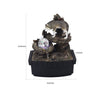 Eci 10 Inch Wolf Tabletop Water Fountain LED Lights Painted Gray Finish By Casagear Home BM311755