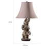 21 Inch Accent Table Lamp 3 Stacked Elephants Linen Bell Shade Brown Gray By Casagear Home BM311759