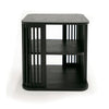 19 Inch Side End Table 3 Shelves Modern Vertical Slats Black Ash Wood By Casagear Home BM311774