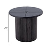 Cid Cue 24 Inch Side End Table Tambour Pedestal Base Black Ash Veneer By Casagear Home BM311775