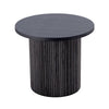 Cid Cue 24 Inch Side End Table, Tambour Pedestal Base, Black Ash Veneer By Casagear Home