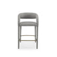 Cid Taya 26 Inch Counter Stool Chair Tapered Legs Gray Faux Leather By Casagear Home BM311779