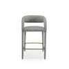 Cid Taya 26 Inch Counter Stool Chair Tapered Legs Gray Faux Leather By Casagear Home BM311779