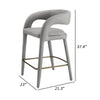 Cid Taya 26 Inch Counter Stool Chair Tapered Legs Gray Faux Leather By Casagear Home BM311779