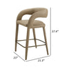 Cid Taya 26 Inch Counter Stool Chair Tapered Legs Tan Faux Leather By Casagear Home BM311780