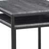 Rebecca 3pc Nesting Coffee and End Table Set Black Metal Gray Wood Top By Casagear Home BM311799