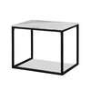 Rebecca 3pc Nesting Coffee and End Table Set Black Metal White Marble Top By Casagear Home BM311800