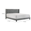 Lih California King Bed Wingback Tufted Headboard Wood Legs Gray By Casagear Home BM311801