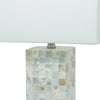 27 Inch Table Lamp Set of 2 Square White Shade Steel Base Marble White By Casagear Home BM311803