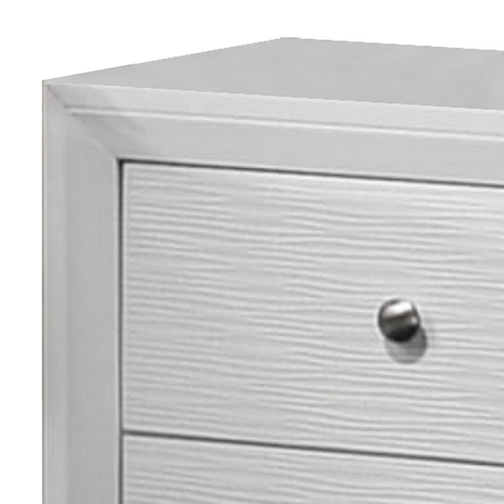 Eve 24 Inch Nightstand 2 Drawers Metal Knobs Modern White Wood By Casagear Home BM311820