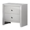 Eve 24 Inch Nightstand, 2 Drawers, Metal Knobs, Modern White Wood By Casagear Home