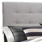 Lawrence King Size Bed Wood Frame Light Gray Button Tufted Upholstery By Casagear Home BM311834