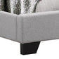 Lawrence King Size Bed Wood Frame Light Gray Button Tufted Upholstery By Casagear Home BM311834