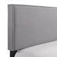 Shirin Full Size Bed Wood Nailhead Trim Upholstered Headboard Gray By Casagear Home BM311837