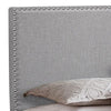 Shirin King Size Bed Wood Nailhead Trim Upholstered Headboard Gray By Casagear Home BM311838