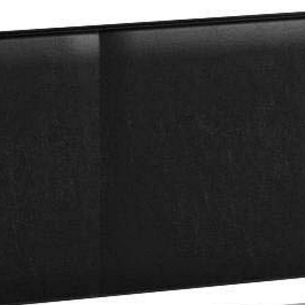 Shirin Full Size Bed Wood Nailhead Trim Upholstered Headboard Black By Casagear Home BM311842