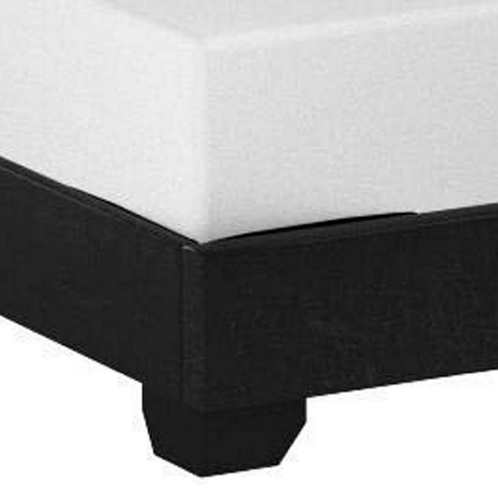 Shirin Twin Size Bed Wood Nailhead Trim Upholstered Headboard Black By Casagear Home BM311845