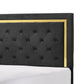 Robin Full Size Bed Platform Base Gold Button Tufted Black Upholstery By Casagear Home BM311846