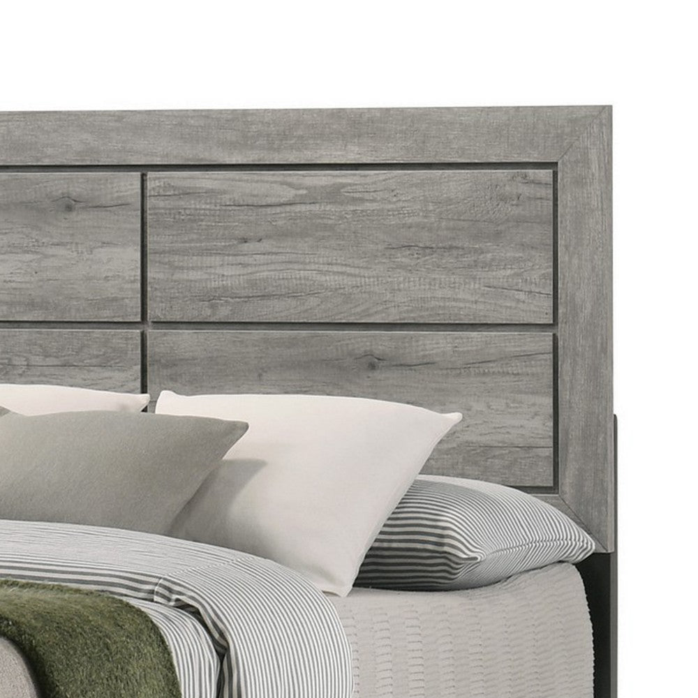 Robin Twin Size Bed Low Profile Base Rustic Gray Driftwood Finish By Casagear Home BM311849