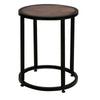 Berry 24 Inch Side End Table, Copper Round Top, Caster Wheels, Black Metal By Casagear Home