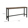 Simi 67 Inch Console Table Wide 3 Tier Design Black Metal Brown Wood By Casagear Home BM311856