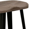 Simi 24 Inch Counter Height Stool Industrial Black Metal Base Brown Wood By Casagear Home BM311857