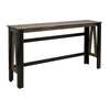 Pola 67 Inch Sofa Table, Transitional Rectangular Top, Gray and Brown Wood By Casagear Home