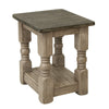 Nite 24 Inch Chairside Table, Square Top, Lower Shelf, Brown Wood Frame By Casagear Home