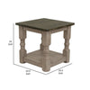 Nite 25 Inch Side End Table Square Top Lower Shelf Rustic Brown Wood By Casagear Home BM311876