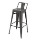 Giri 26 Inch Counter Stool Chair Footrest and Tapered Legs Light Gray By Casagear Home BM311911