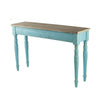 52 Inch Console Sofa Table, Rectangular, Turned Legs, Fir Wood, Teal Blue By Casagear Home